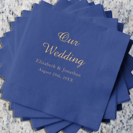 Opulent Blue Wedding Servietten Mit Folie