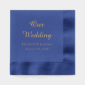 Opulent Blue Wedding Servietten Mit Folie (Vorderseite)