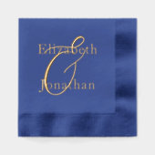 Opulent Blue Wedding Servietten Mit Folie (Vorderseite)