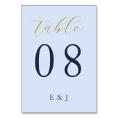 Opulent Blue Wedding Tischnummer (Rückseite)