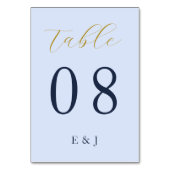 Opulent Blue Wedding Tischnummer (Vorderseite)