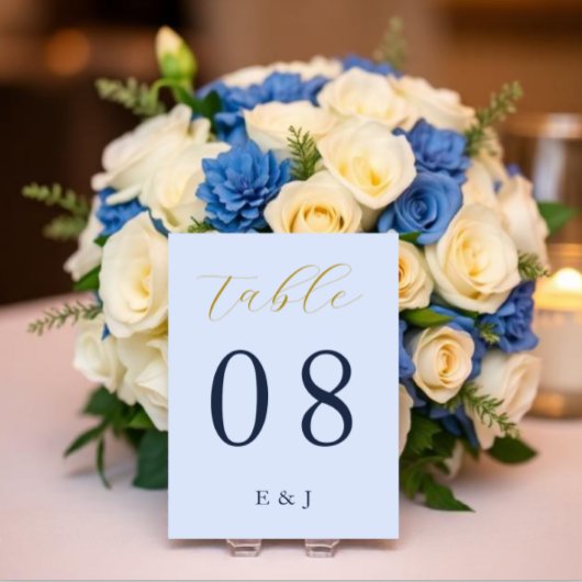Opulent Blue Wedding Tischnummer