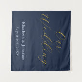 Opulent Blue Wedding Wandteppich (Vorderseite (Horizontal))
