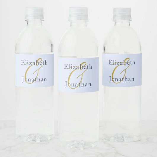 Opulent Blue Wedding Wasserflaschenetikett (Flaschen)