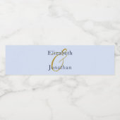 Opulent Blue Wedding Wasserflaschenetikett (Einzelnes Label)