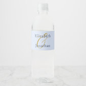 Opulent Blue Wedding Wasserflaschenetikett (Vorderseite)