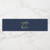 Opulent Blue Wedding Wasserflaschenetikett (Einzelnes Label)