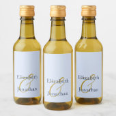 Opulent Blue Wedding Weinetikett (Flaschen)