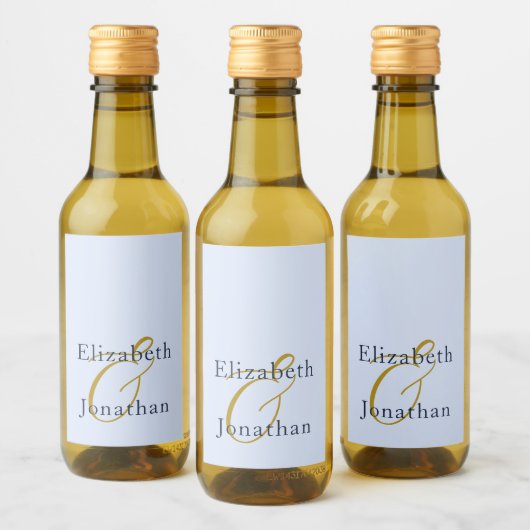 Opulent Blue Wedding Weinetikett (Flaschen)