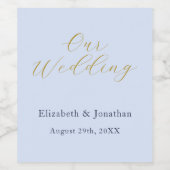 Opulent Blue Wedding Weinetikett (Einzelnes Label)