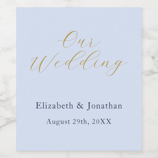 Opulent Blue Wedding Weinetikett (Einzelnes Label)