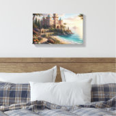 Opulent Coastal Gothic Mansion with Seaside Garden Leinwanddruck (Insitu (Schlafzimmer))