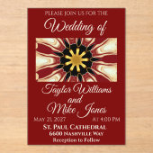 Opulent Deep Crimson Starburst Design | High-End M Acryleinladungen (Vorderseite)