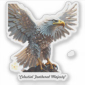 "Opulent Eagle in Flight" Aufkleber (Vorderseite)