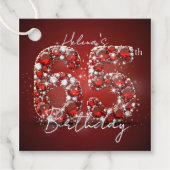 Opulent Elegant Ruby Red Gemstones 65th Birthday Geschenkanhänger (Vorderseite)