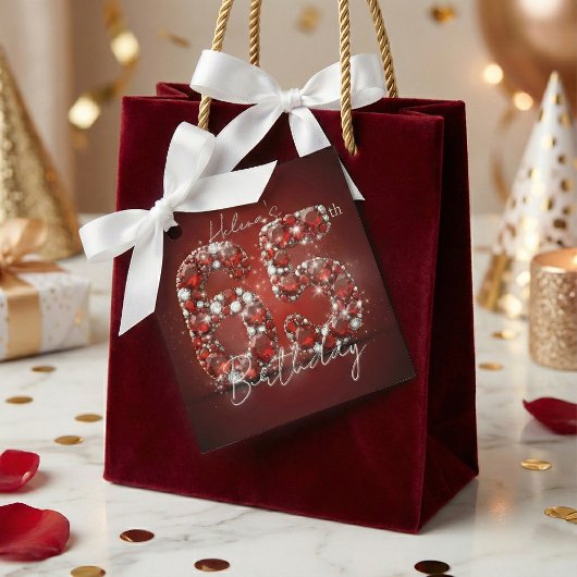 Opulent Elegant Ruby Red Gemstones 65th Birthday Geschenkanhänger