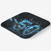 Opulent Elegant Teal Blue Diamonds 50th Birthday Pappteller (Gewinkelt)