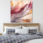 Opulent Feathers: Luxuriöse Beige, Taupe, Pinks Leinwanddruck (Insitu (Schlafzimmer))