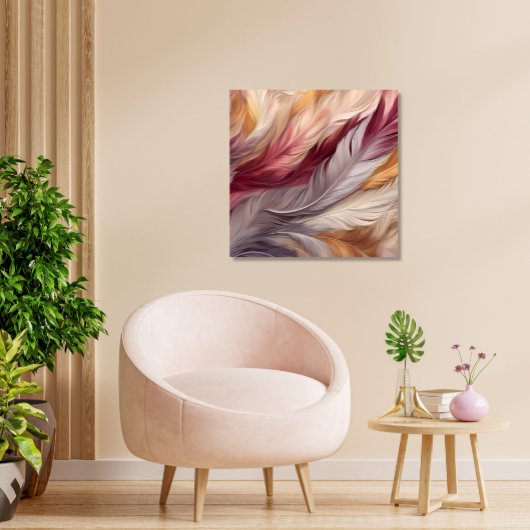 Opulent Feathers: Luxuriöse Beige, Taupe, Pinks Leinwanddruck