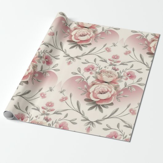 Opulent Floral Elegante Geschenkpapier (Ungerollt)