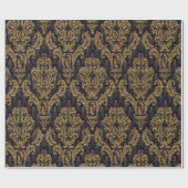 Opulent French Damask Elegant Geschenkpapier (Flach)