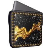 Opulent Galaxy Liquid Gold Black Monochrome Achemp Laptopschutzhülle (Vorne Rechts)