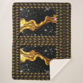 Opulent Galaxy Stream Liquid Gold Black Monochrome Sherpadecke (Vorderseite)