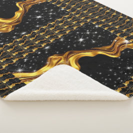 Opulent Galaxy Stream Liquid Gold Black Monochrome Sherpadecke