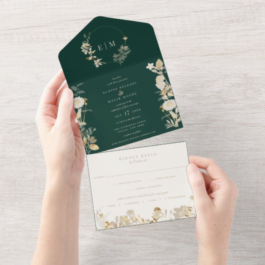 Opulent Gilded Garden Wedding All In One Einladung (Abreißen)