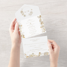 Opulent Gilded Garden Wedding All In One Einladung