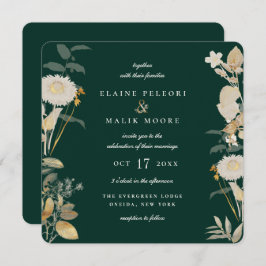 Opulent Gilded Garden Wedding Einladung