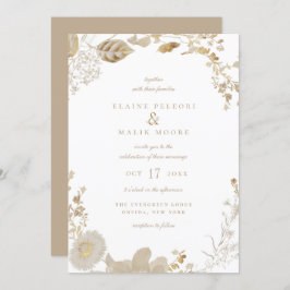 Opulent Gilded Garden Wedding Einladung