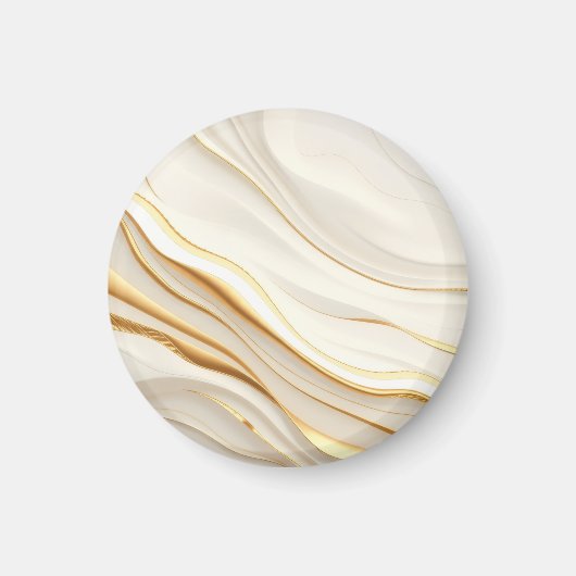 "Opulent Gold and Cream Marble Swirls" Magnet (Vorne)