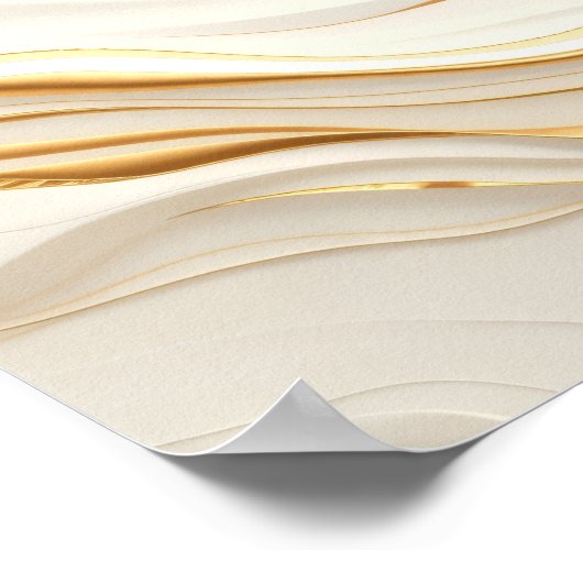 "Opulent Gold and Cream Marble Swirls" Poster (Ecke)