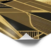 Opulent Gold & Black Sunburst Architecturural Poster (Ecke)