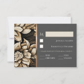 Opulent Gold & Champagne Bloom Response Card RSVP Karte (Vorderseite)