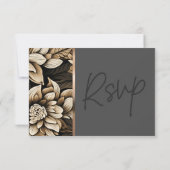 Opulent Gold & Champagne Bloom Response Card RSVP Karte (Rückseite)