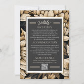 Opulent Gold & Champagne Bloom Wedding Details Einladung (Vorderseite)