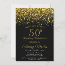 Opulent Gold Confetti 50. Geburtstag Einladung