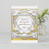 Opulent Gold Floral Motif, Einladung zur Hochzeits (Stehend vorne)