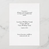 Opulent Gold Floral Motif, Einladung zur Hochzeits (Rückseite)