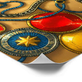 Opulent Gold & Jewel Seamless Wall Art Decor Poster (Ecke)