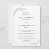 Opulent Gold Leaf Hochzeit Einladung (Vorderseite)