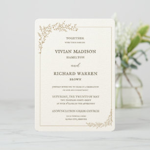 Opulent Gold Leaf Hochzeit Einladung
