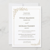Opulent Gold Leaf Hochzeit Einladung (Vorderseite)