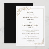 Opulent Gold Leaf Hochzeit Einladung (Vorne/Hinten)