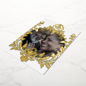 Opulent Gold Motif mit Foto, Hochzeit, Folieneinladung (Gedreht)