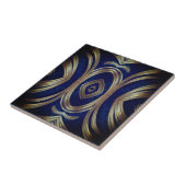 Opulent Gold Symmetry on Deep Blue Fliese (Seite)