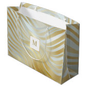 Opulent Gold und White Multi Gemustert Große Geschenktüte (Rückseite Schrägansicht)