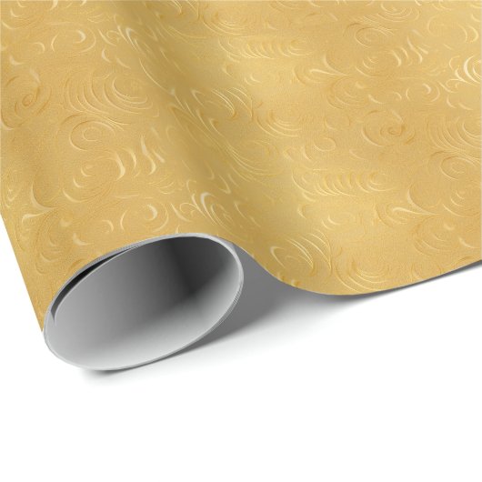 Opulent Golden Filigree Wirbel Geschenkpapier (Rolleneckpunkt)